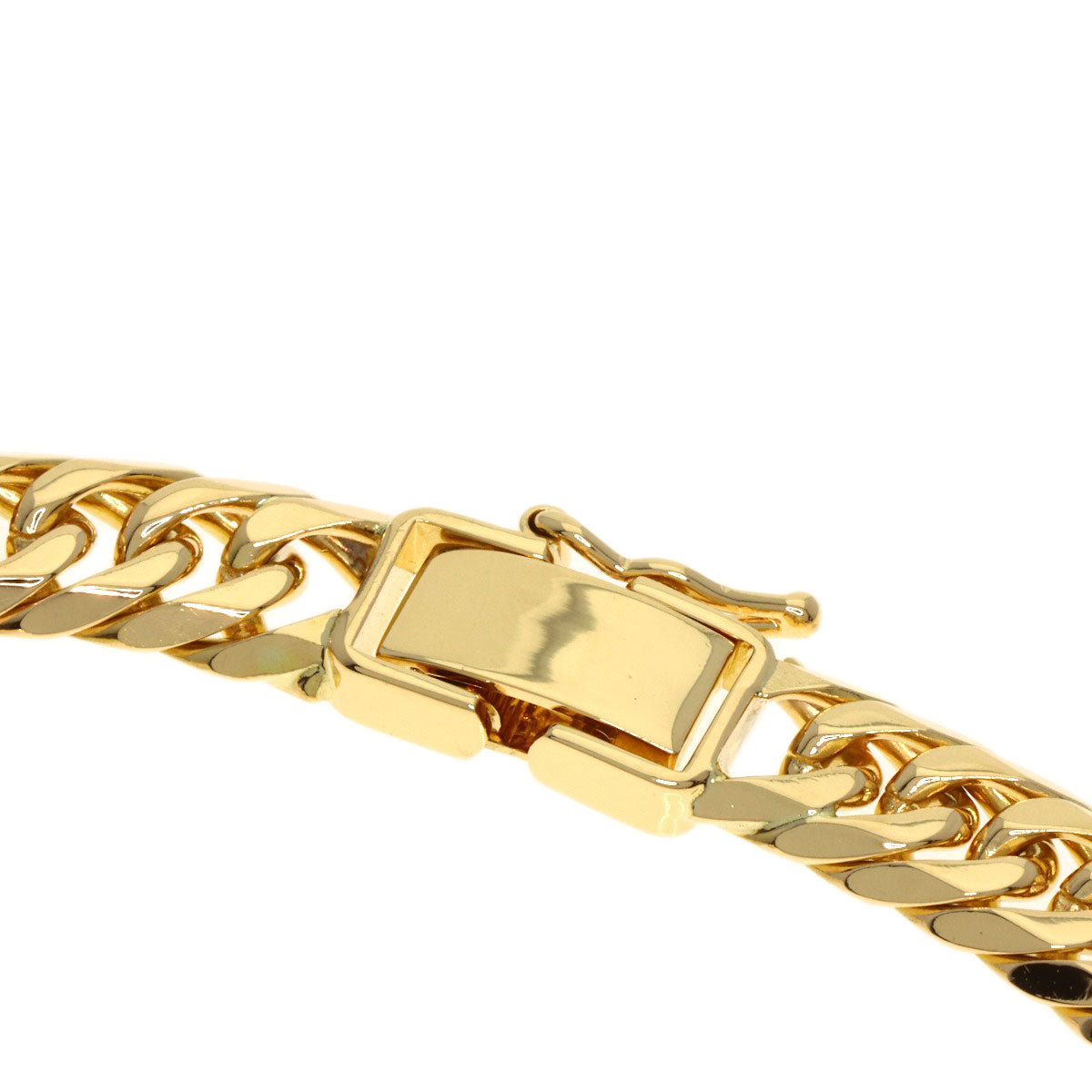 Curb chain Kihei 6-sided W Bracelet K18 Yellow Gold 20.4g　mens