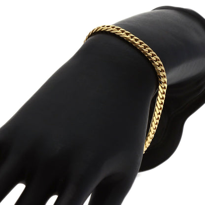 Curb chain Kihei 6-sided W Bracelet K18 Yellow Gold 20.4g　mens