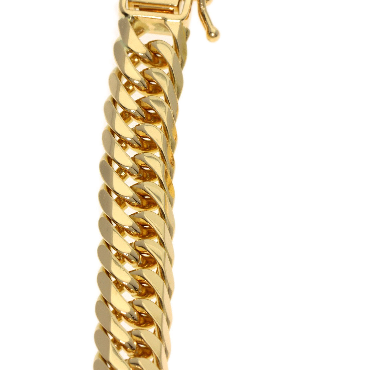 Curb chain Kihei 6-sided W Bracelet K18 Yellow Gold 20.4g　mens