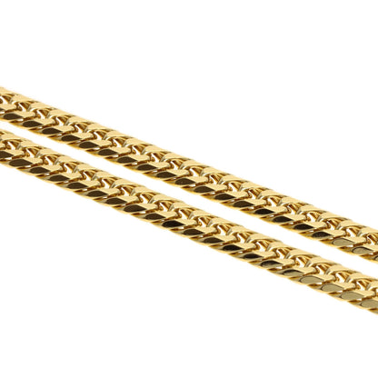 Curb chain Kihei 6-sided W Necklace K18 Yellow Gold 29.2g　mens