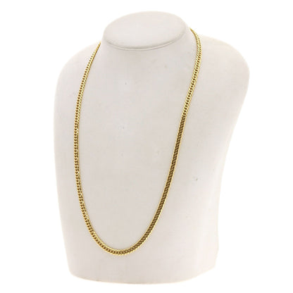 Curb chain Kihei 6-sided W Necklace K18 Yellow Gold 29.2g　mens