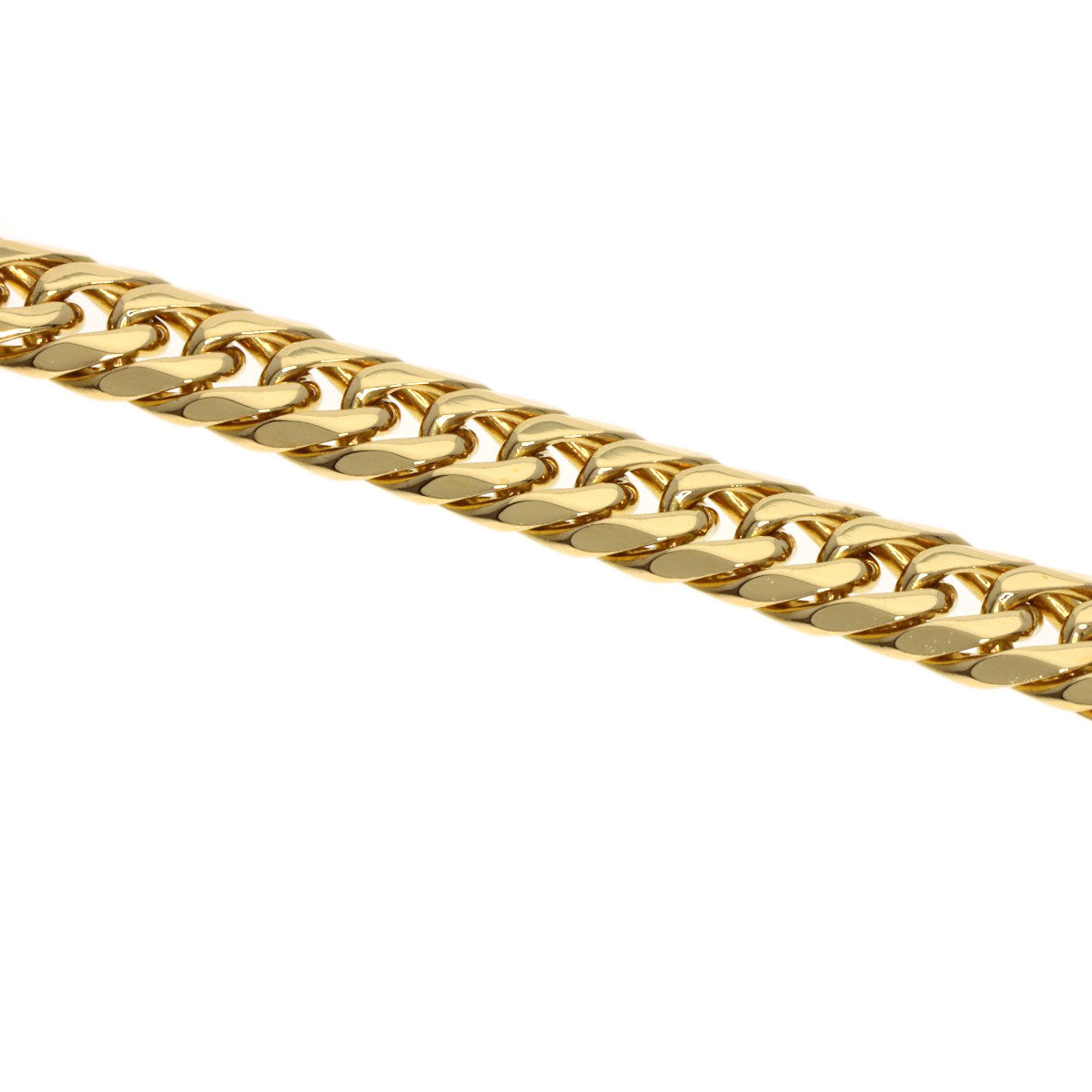 Curb chain Kihei 6-sided W Necklace K18 Yellow Gold 29.2g　mens