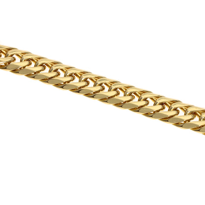 Curb chain Kihei 6-sided W Necklace K18 Yellow Gold 29.2g　mens