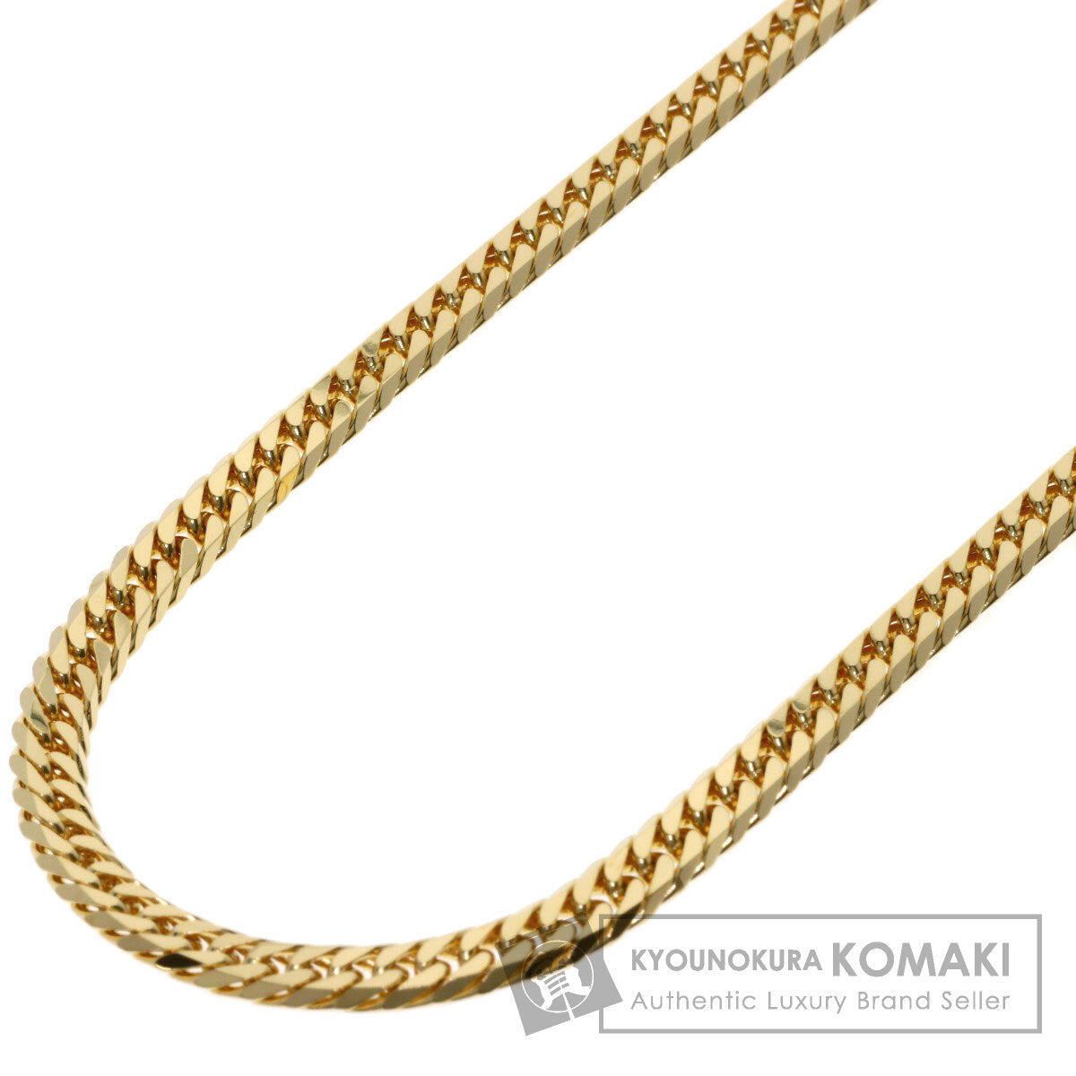 Curb chain Kihei W6 side Necklace K18 Yellow Gold 30.3g　Ladies