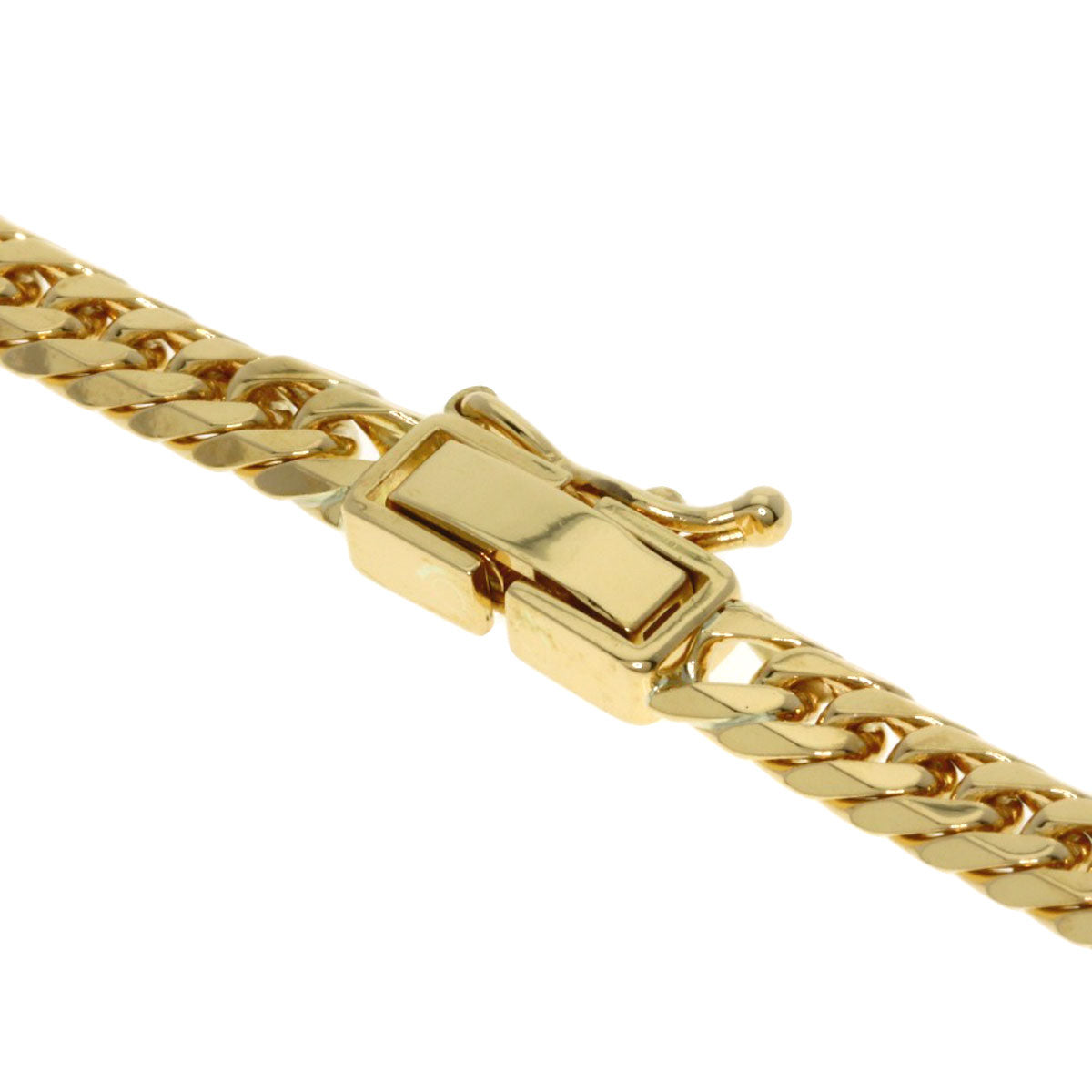 Curb chain Kihei W6 side Necklace K18 Yellow Gold 30.3g　Ladies