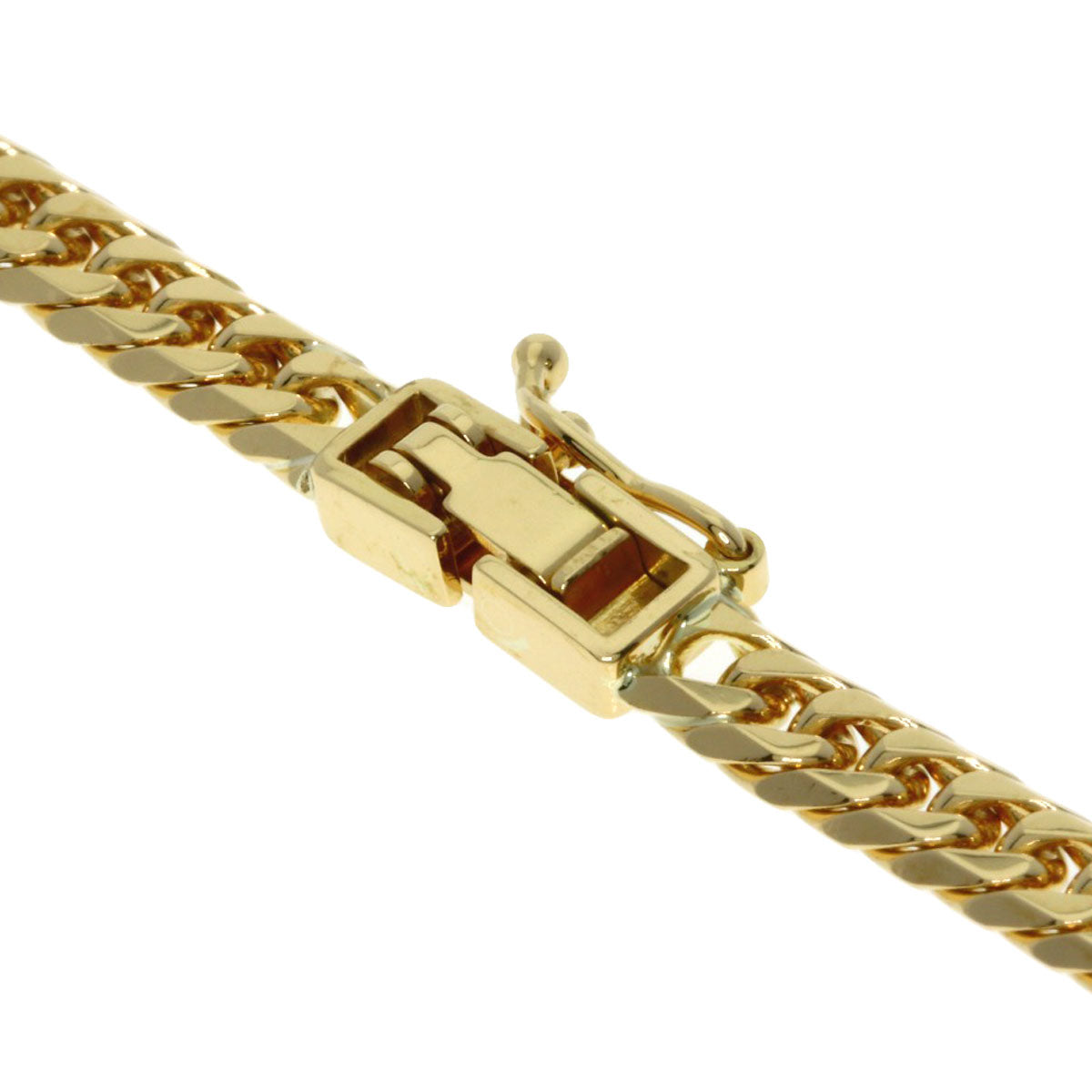 Curb chain Kihei W6 side Necklace K18 Yellow Gold 30.3g　Ladies