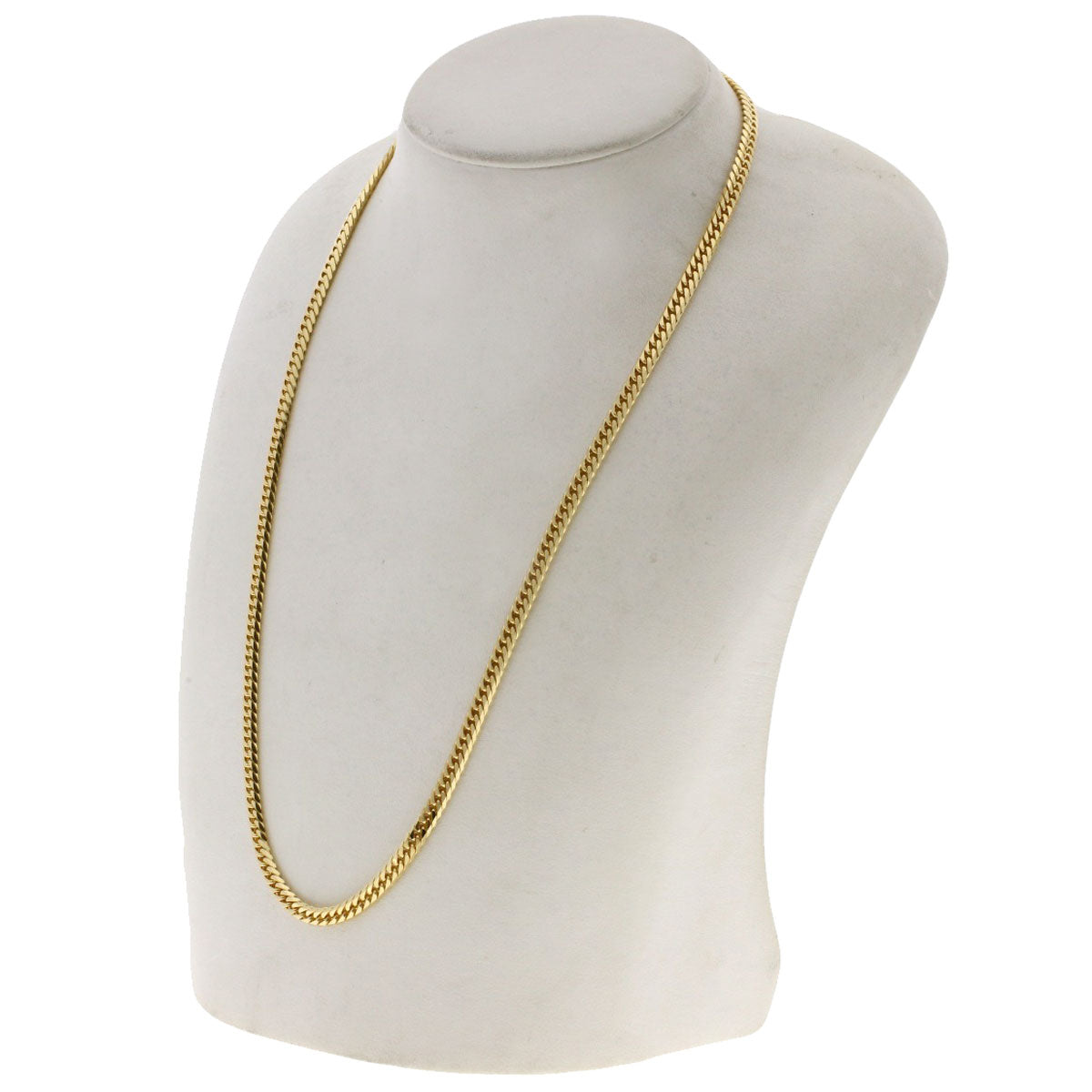 Curb chain Kihei W6 side Necklace K18 Yellow Gold 30.3g　Ladies