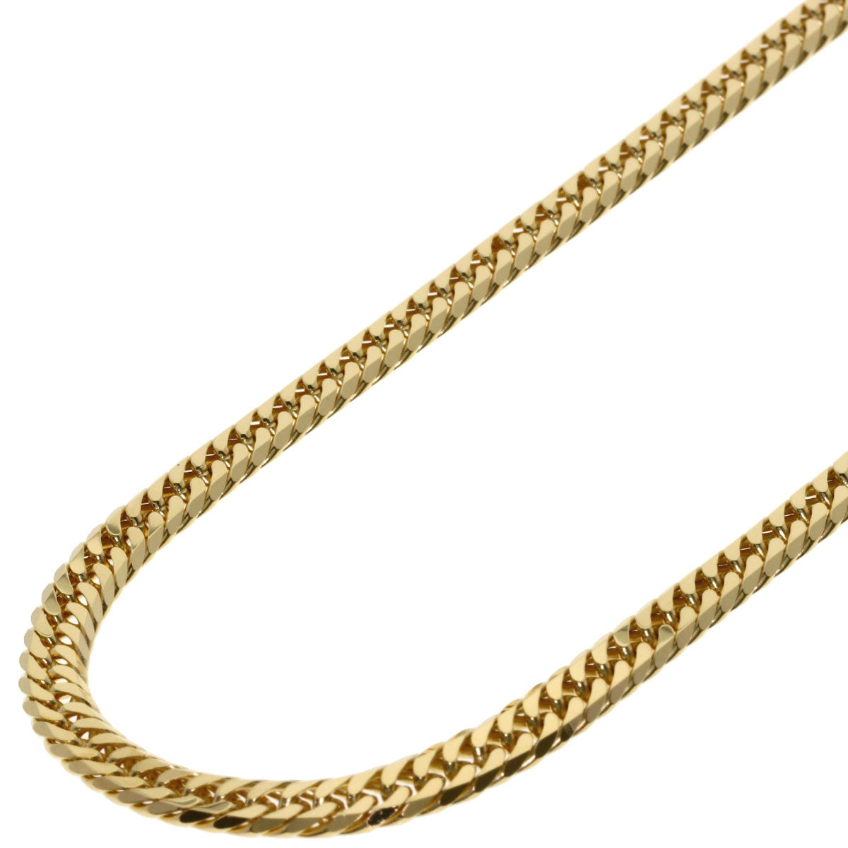 Curb chain Kihei W6 side Necklace K18 Yellow Gold 30.2g　Ladies