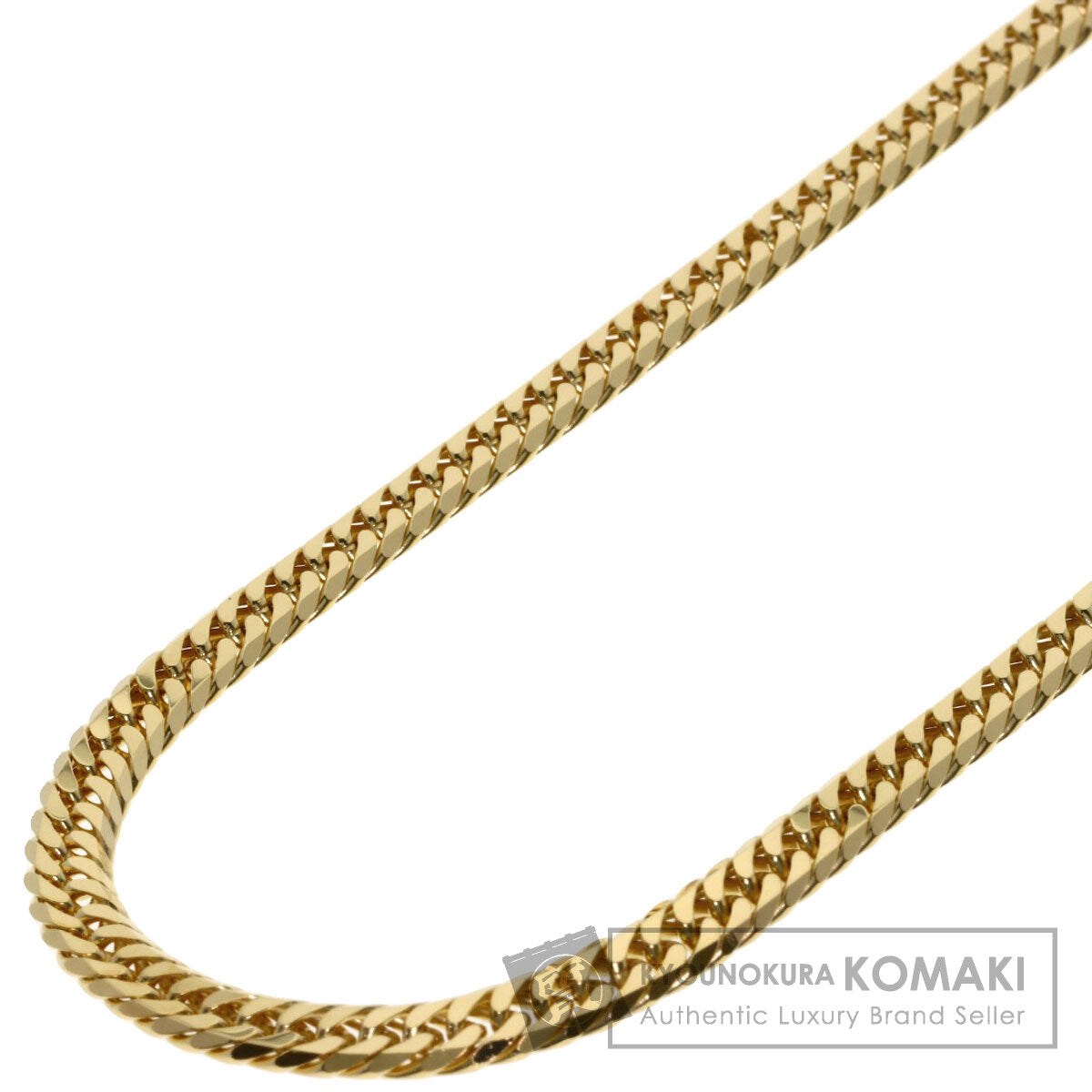 Curb chain Kihei W6 side Necklace K18 Yellow Gold 30.2g　Ladies