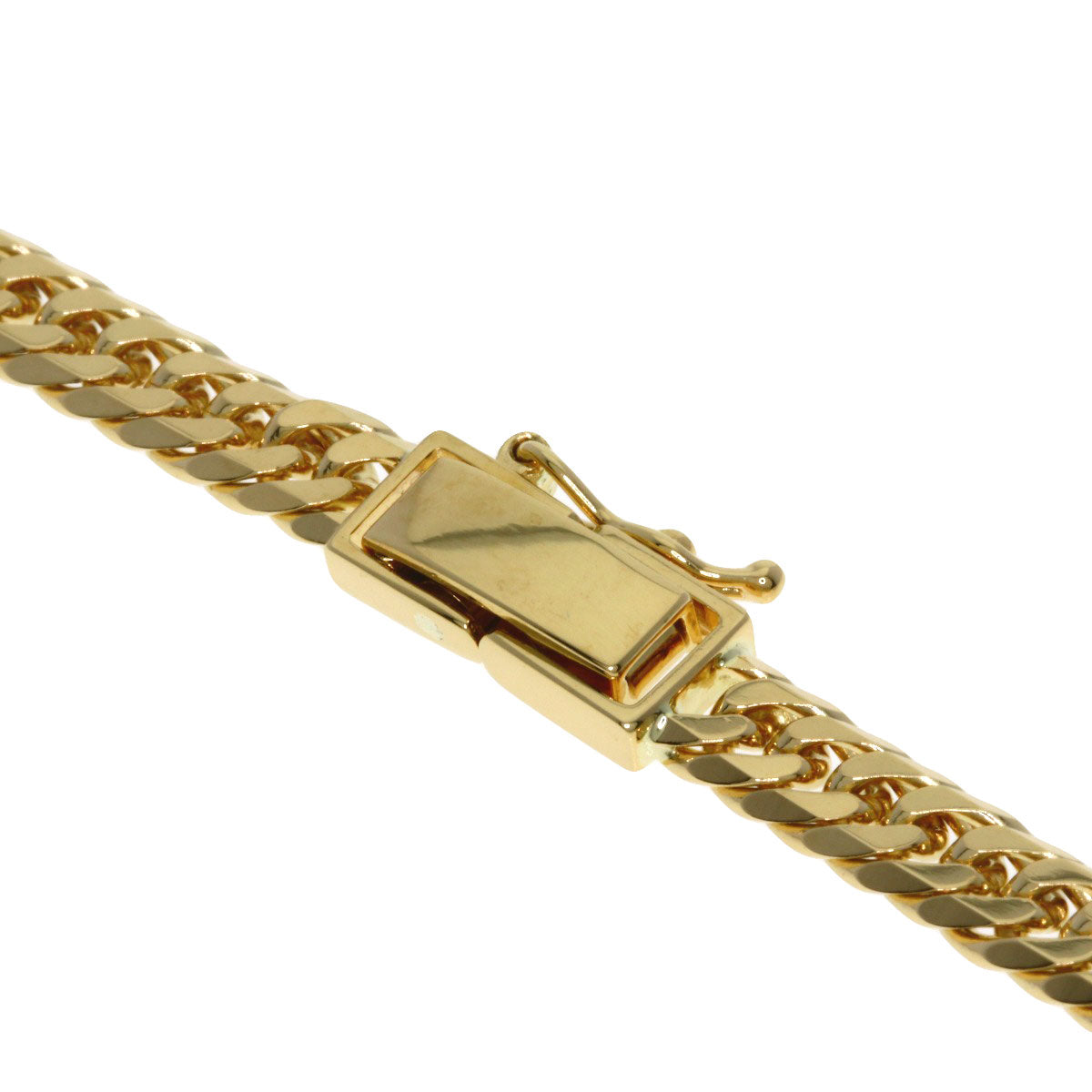 Curb chain Kihei W6 side Necklace K18 Yellow Gold 30.2g　Ladies