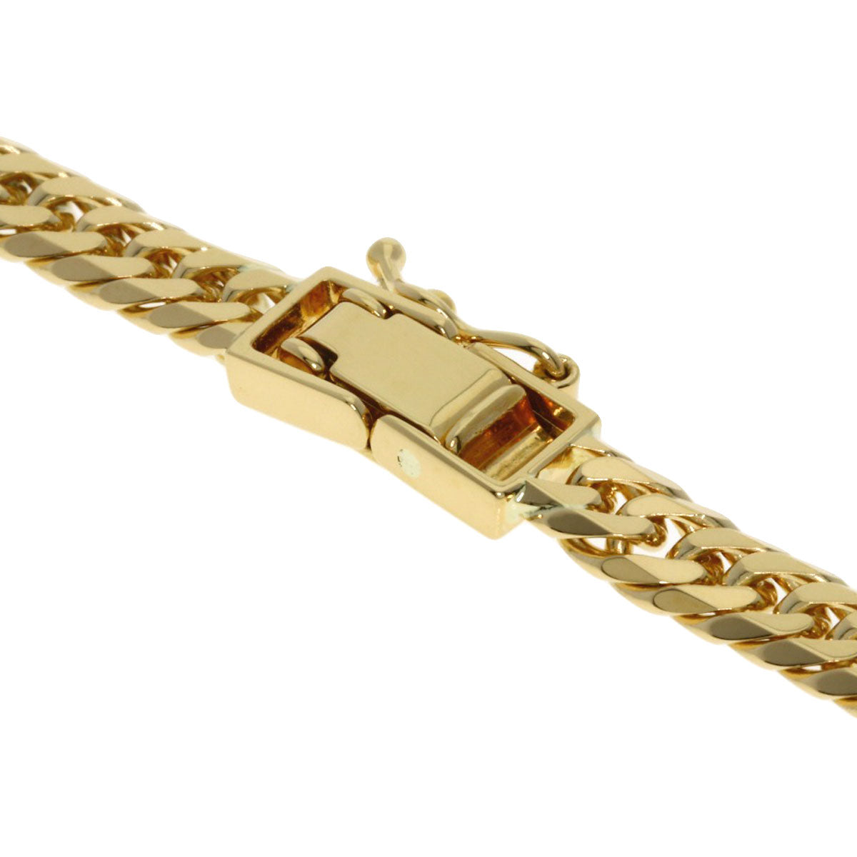 Curb chain Kihei W6 side Necklace K18 Yellow Gold 30.2g　Ladies