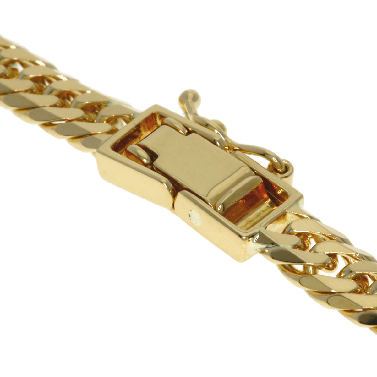 Curb chain Kihei W6 side Necklace K18 Yellow Gold 30.2g　Ladies