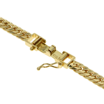 Curb chain Kihei W6 side Necklace K18 Yellow Gold 30.2g　Ladies