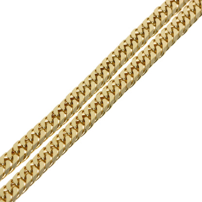 Curb chain Kihei W6 side Necklace K18 Yellow Gold 30.5g　Ladies