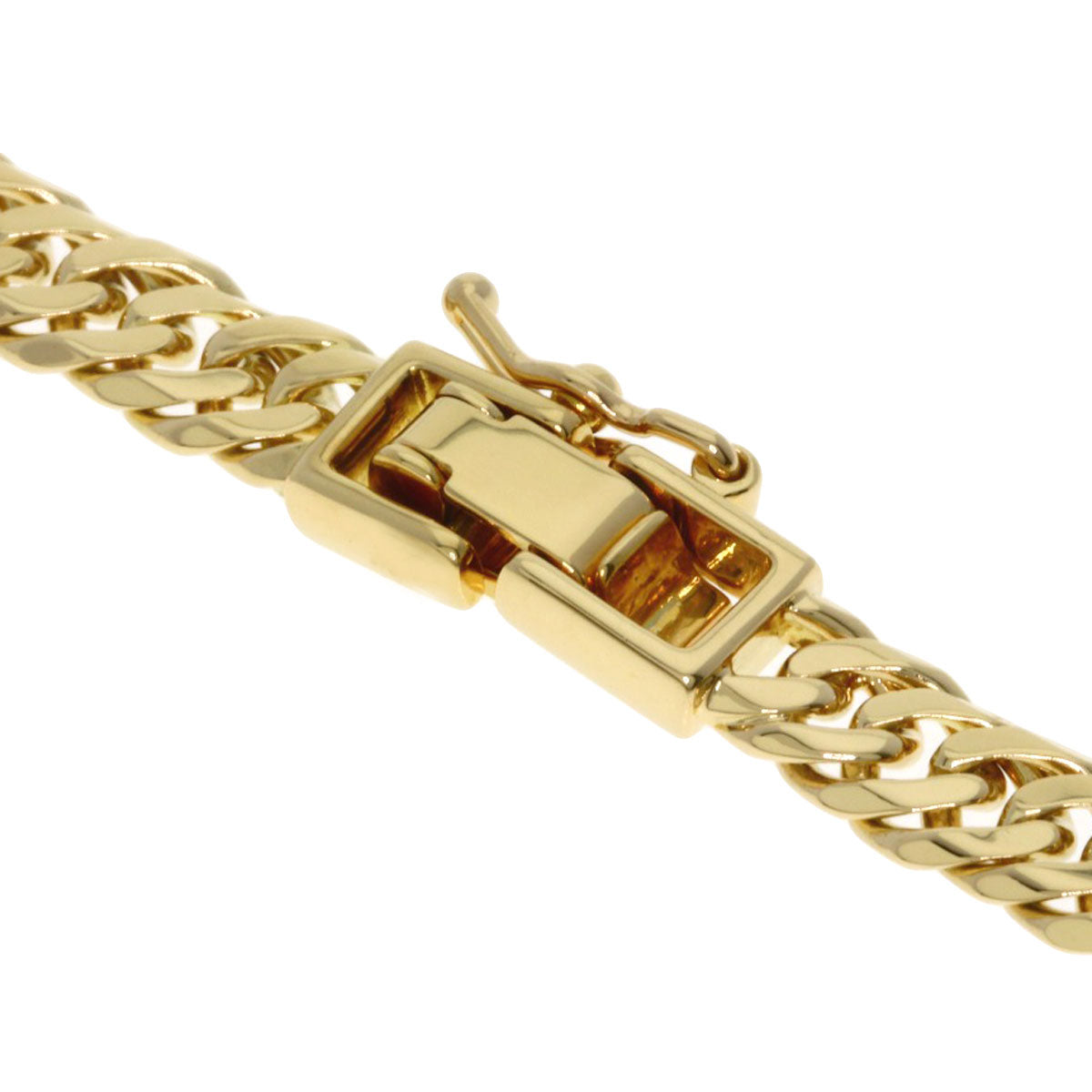 Curb chain Kihei W6 side Necklace K18 Yellow Gold 30.5g　Ladies