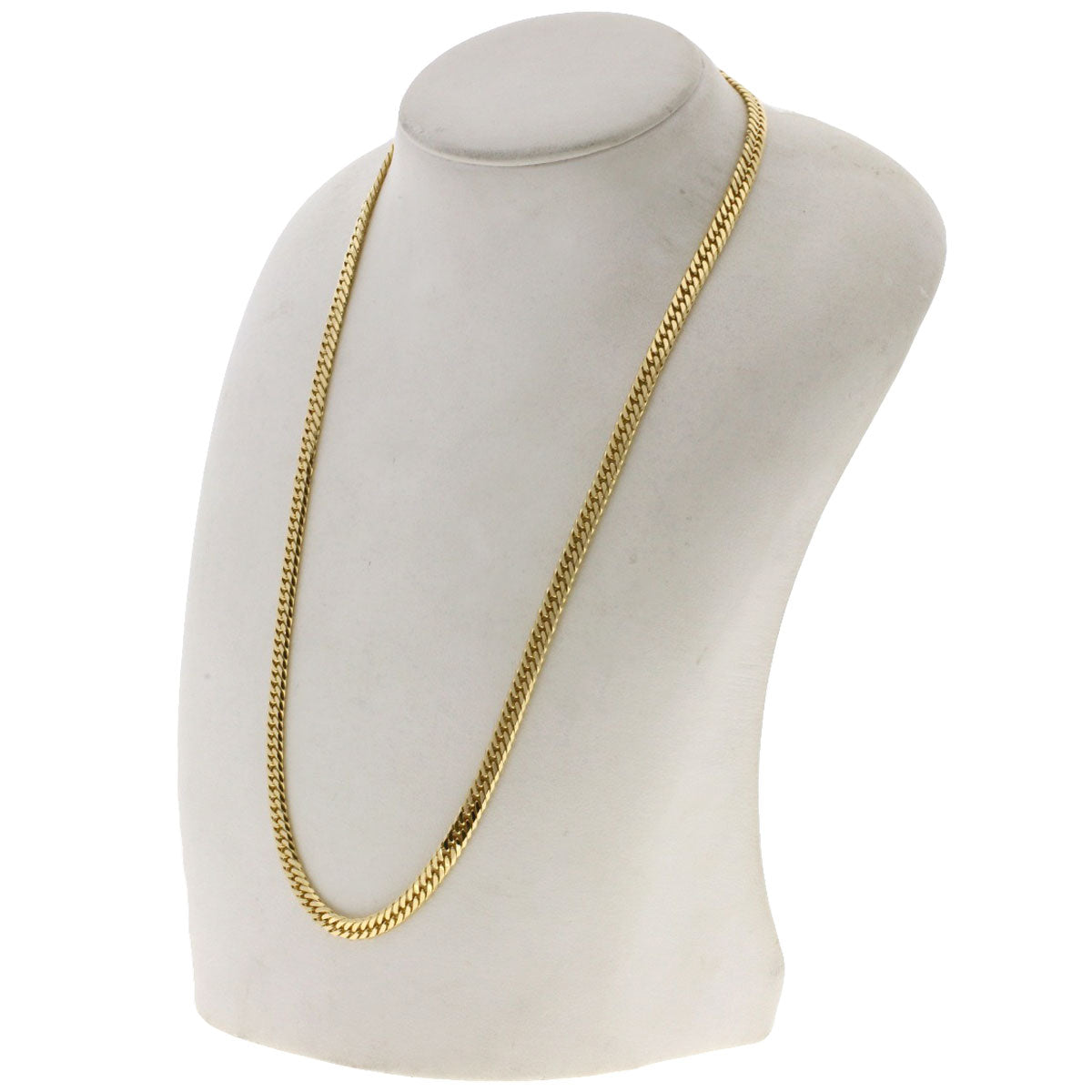 Curb chain Kihei W6 side Necklace K18 Yellow Gold 30.5g　Ladies
