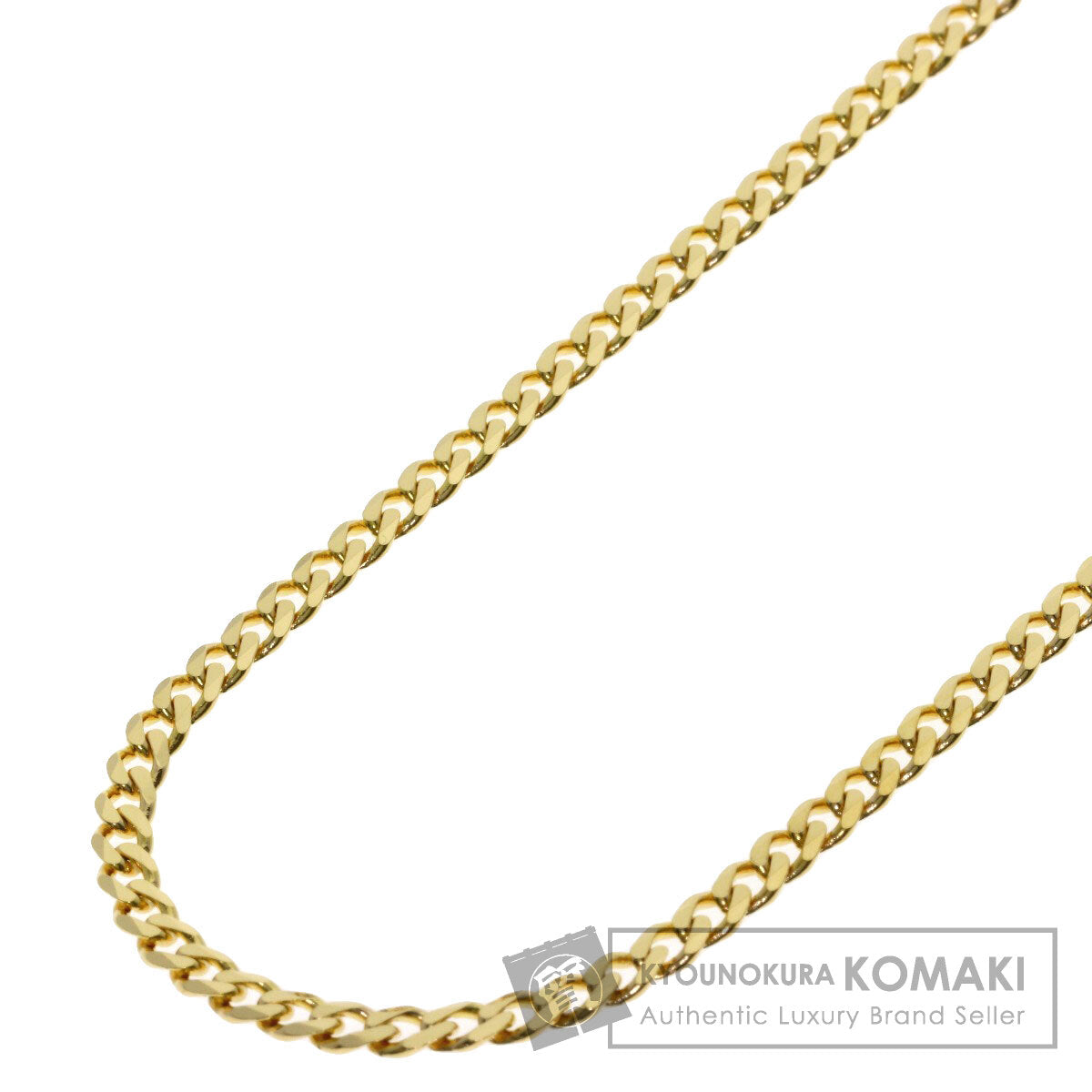 Curb chain Kihei 6 sides Necklace K18 Yellow Gold 15.4g　Ladies