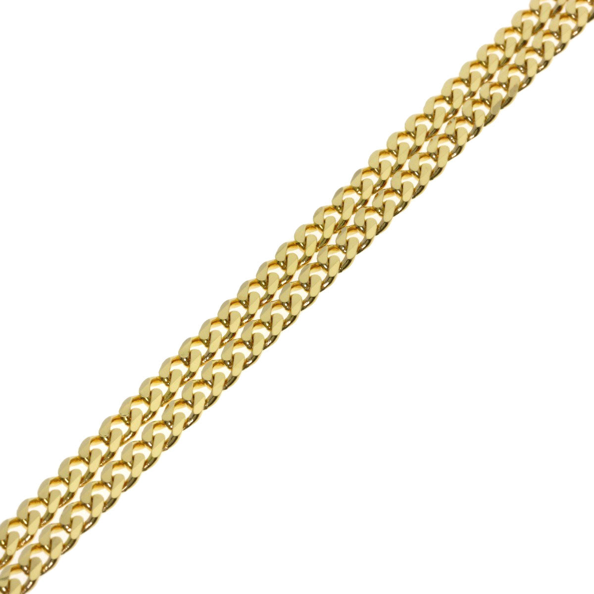 Curb chain Kihei 6 sides Necklace K18 Yellow Gold 15.4g　Ladies