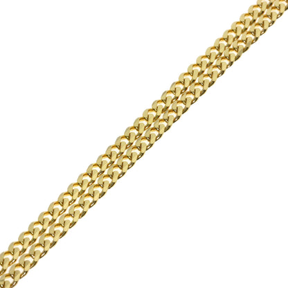 Curb chain Kihei 6 sides Necklace K18 Yellow Gold 15.4g　Ladies
