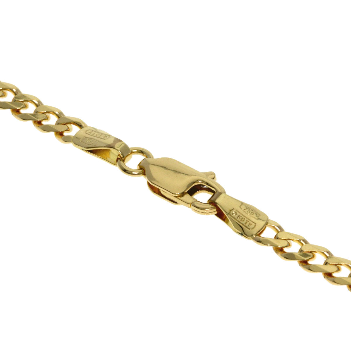Curb chain Kihei 6 sides Necklace K18 Yellow Gold 15.4g　Ladies