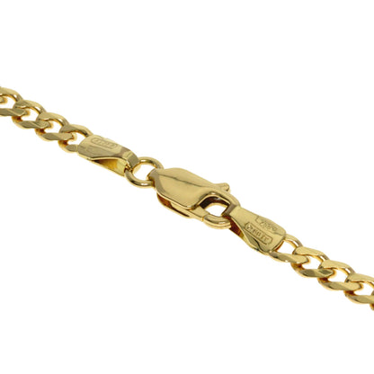 Curb chain Kihei 6 sides Necklace K18 Yellow Gold 15.4g　Ladies