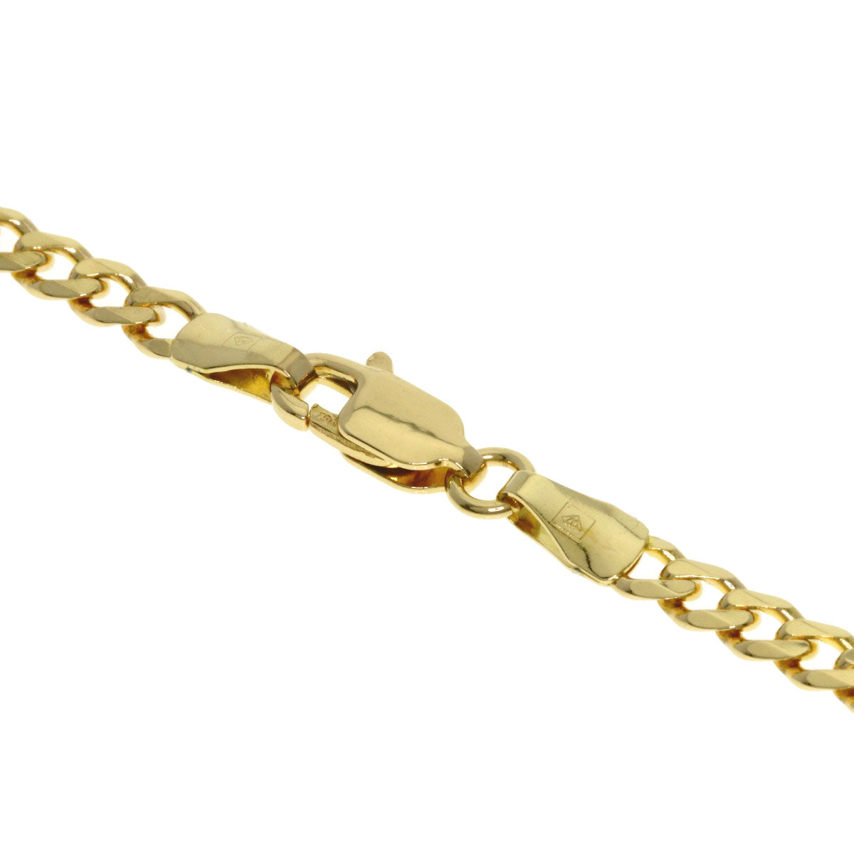 Curb chain Kihei 6 sides Necklace K18 Yellow Gold 15.4g　Ladies