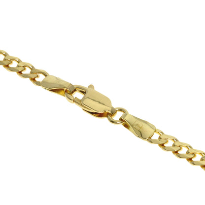 Curb chain Kihei 6 sides Necklace K18 Yellow Gold 15.4g　Ladies