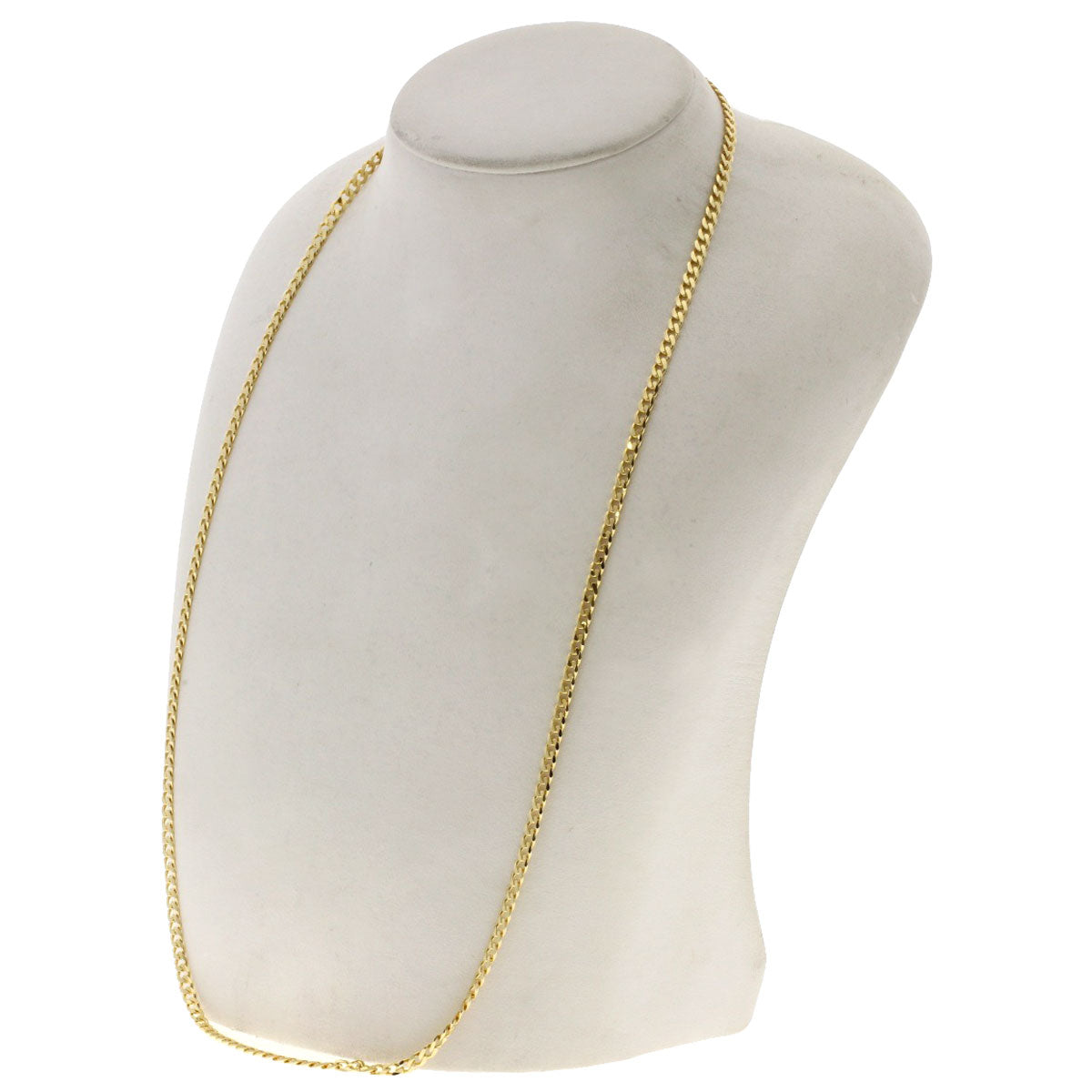 Curb chain Kihei 6 sides Necklace K18 Yellow Gold 15.4g　Ladies