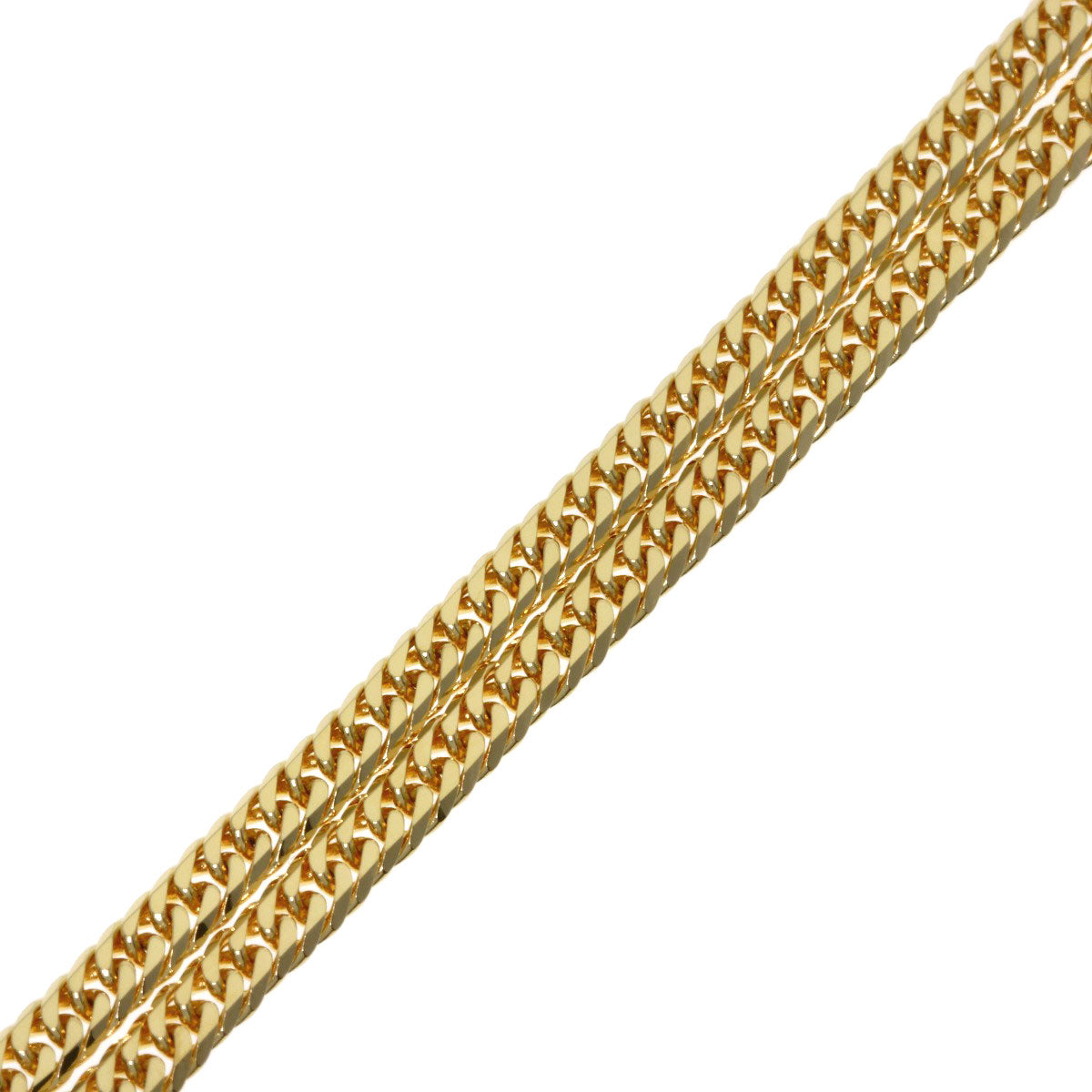 Curb chain Kihei W6 side Necklace K18 Yellow Gold 9.2g　Ladies