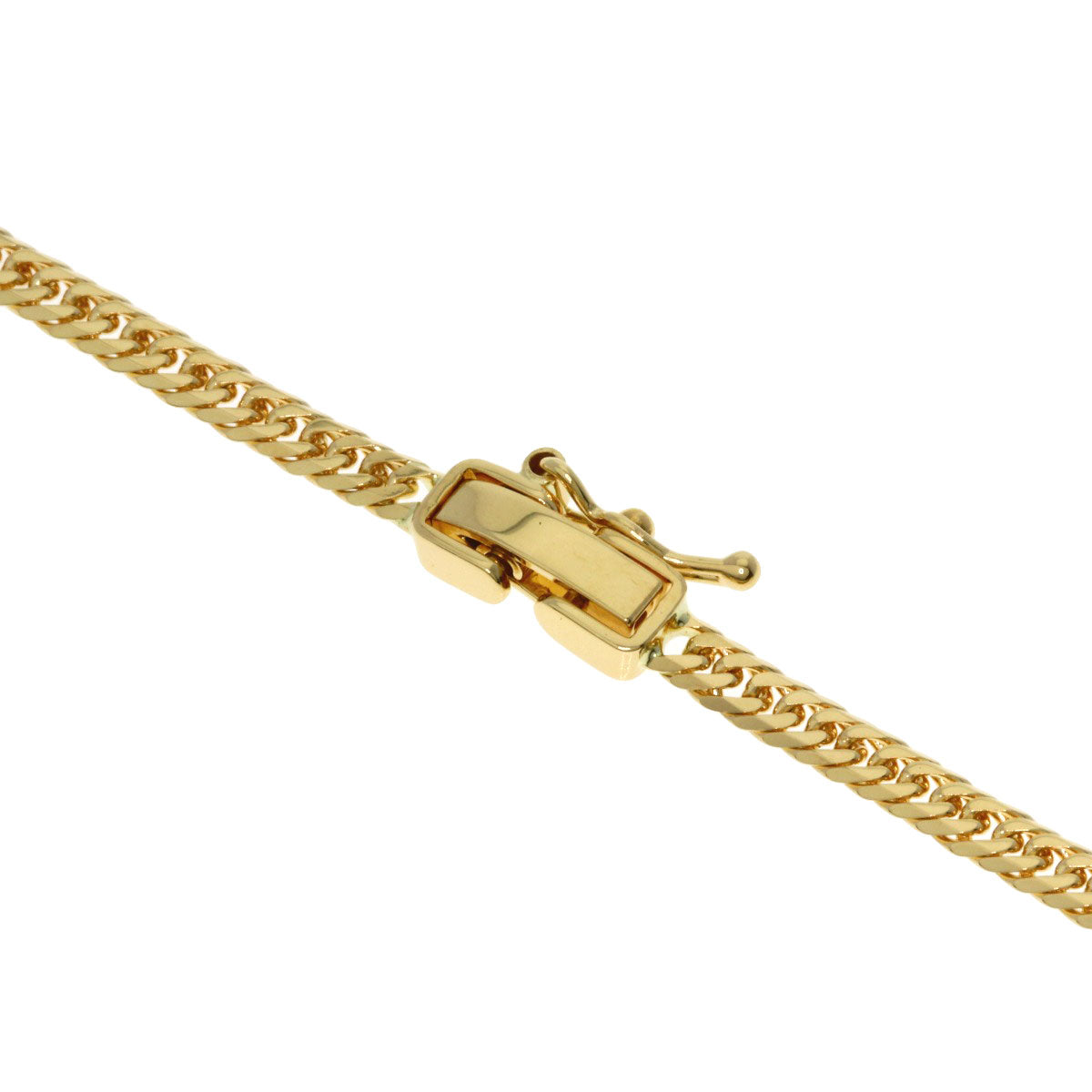Curb chain Kihei W6 side Necklace K18 Yellow Gold 9.2g　Ladies