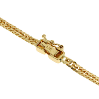 Curb chain Kihei W6 side Necklace K18 Yellow Gold 9.2g　Ladies