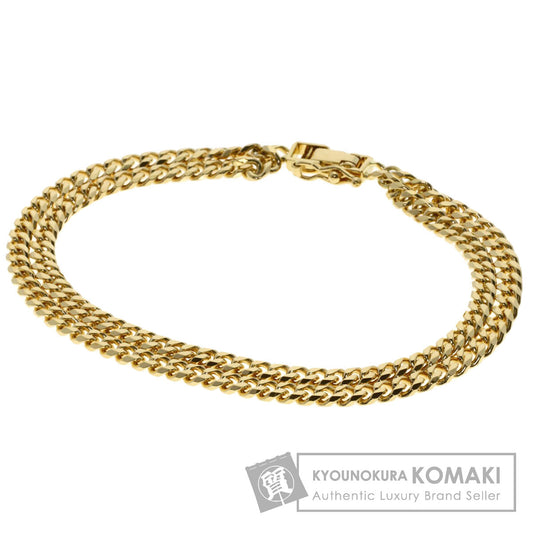 Curb chain Kihei 2 rows 8 sides Bracelet K18 Yellow Gold 17.9g　mens