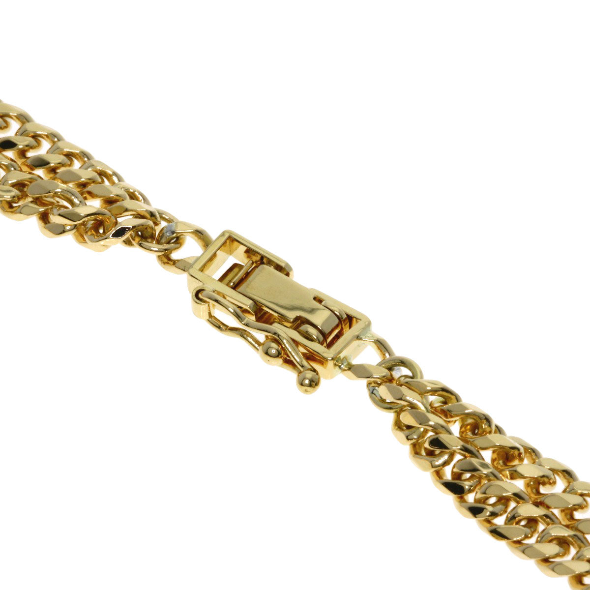 Curb chain Kihei 2 rows 8 sides Bracelet K18 Yellow Gold 17.9g　mens
