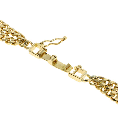 Curb chain Kihei 2 rows 8 sides Bracelet K18 Yellow Gold 17.9g　mens
