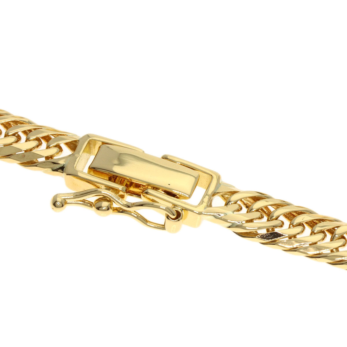 Curb chain Kihei 8-sided W Necklace K18 Yellow Gold 19.9g　Ladies