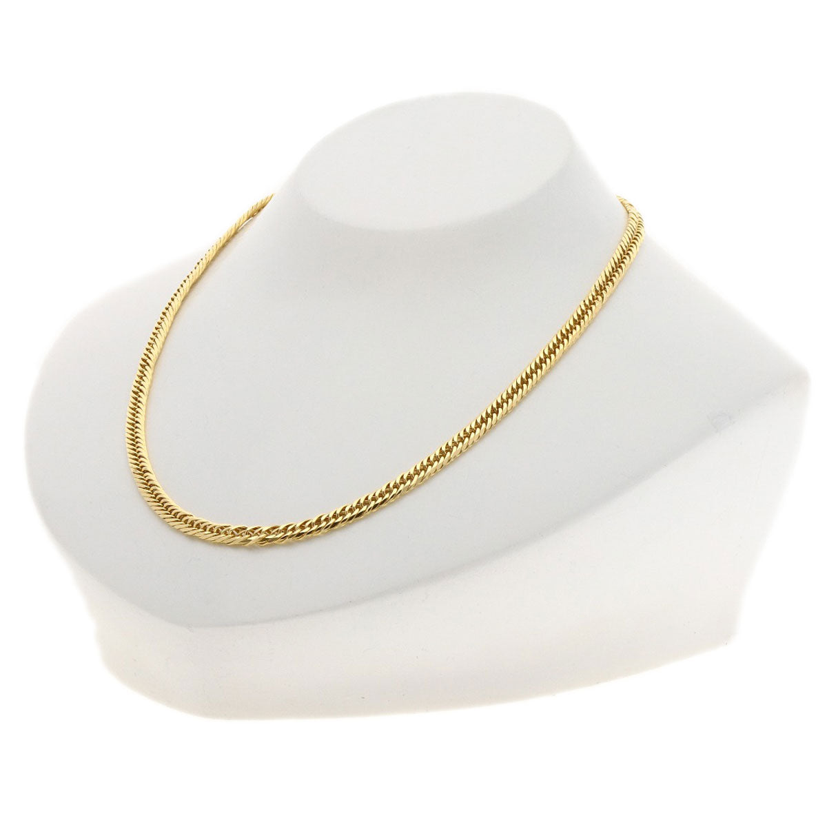 Curb chain Kihei 8-sided W Necklace K18 Yellow Gold 19.9g　Ladies