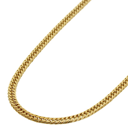 Curb chain Kihei 6-sided double Necklace K18 Yellow Gold 21.1g　mens