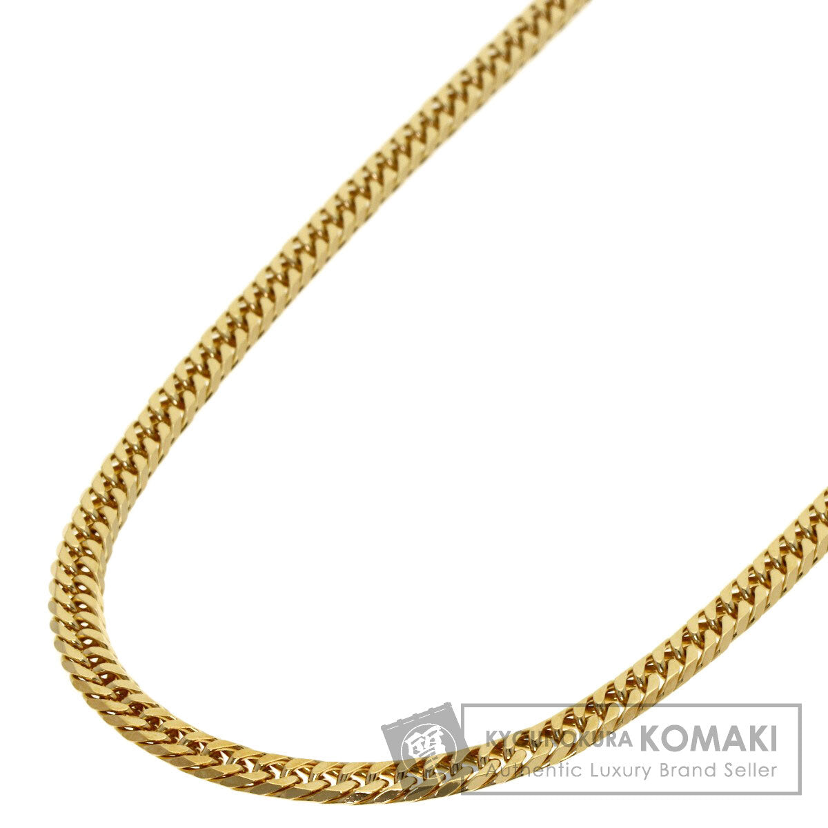 Curb chain Kihei 6-sided double Necklace K18 Yellow Gold 21.1g　mens