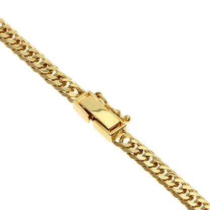 Curb chain Kihei 6-sided double Necklace K18 Yellow Gold 21.1g　mens