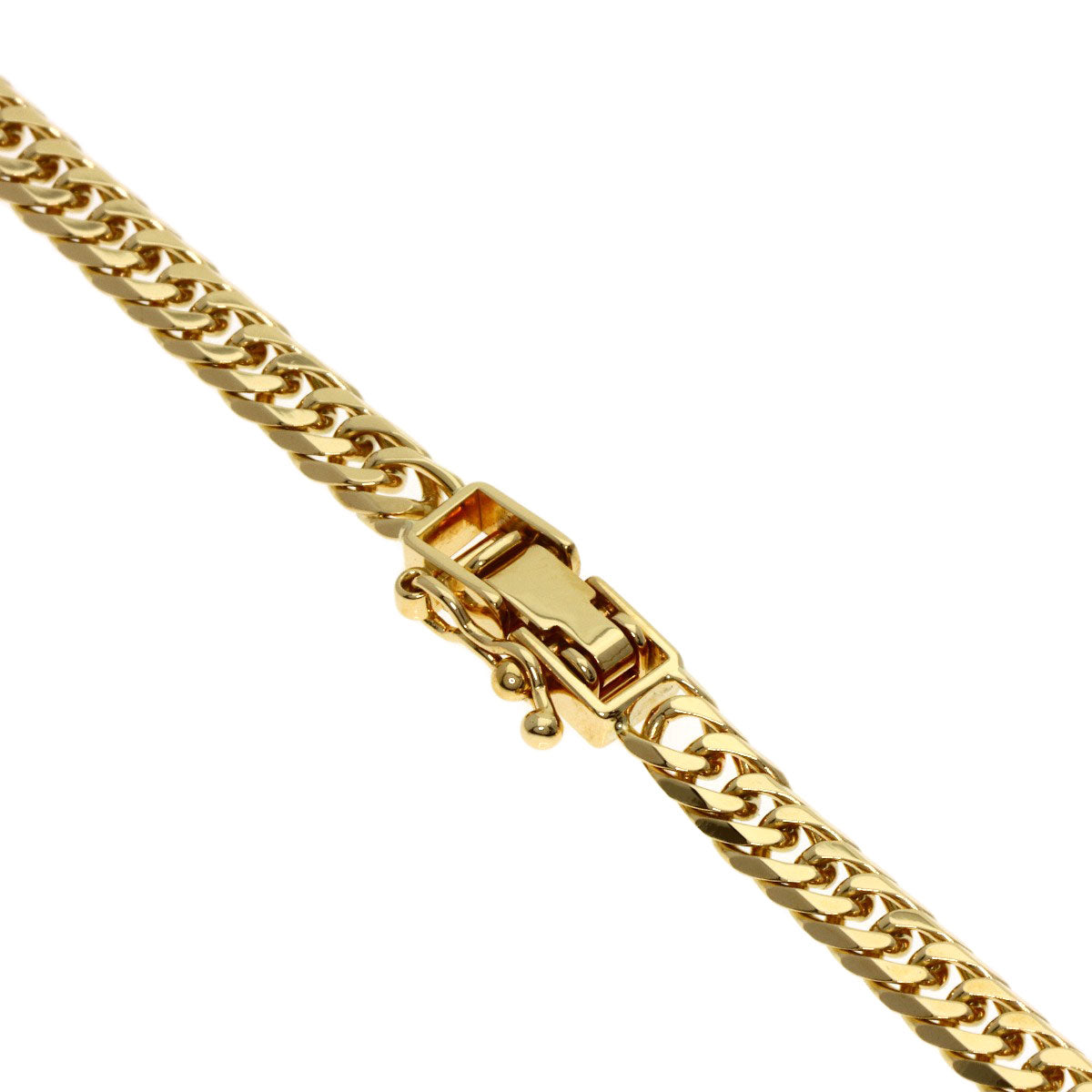Curb chain Kihei 6-sided double Necklace K18 Yellow Gold 21.1g　mens
