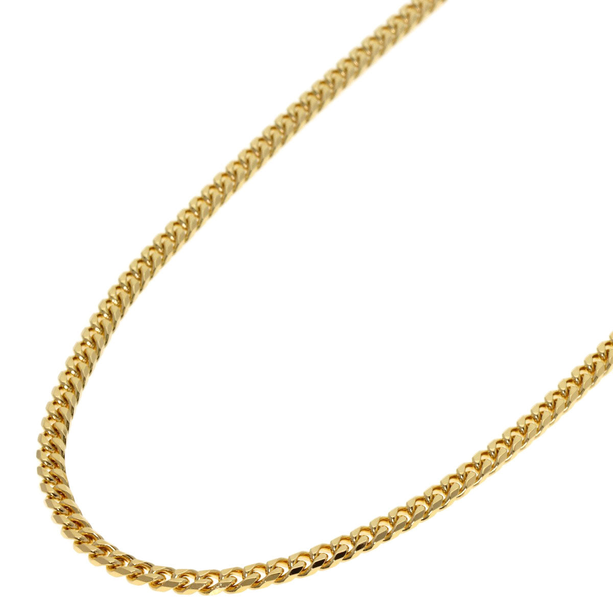 Curb chain Kihei 8 sides Necklace K18 Yellow Gold 15.1g　mens