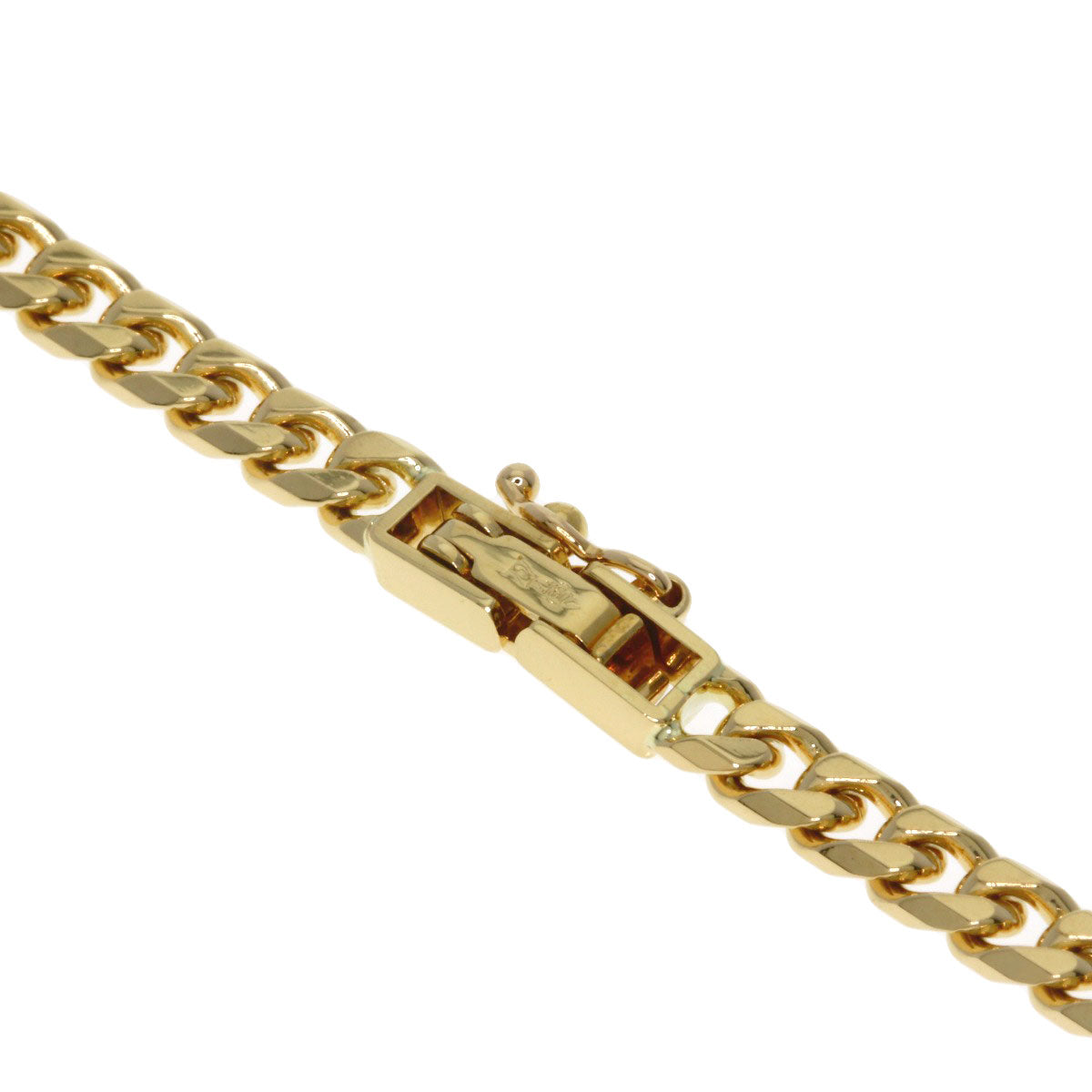 Curb chain Kihei 8 sides Necklace K18 Yellow Gold 29.9g　Ladies