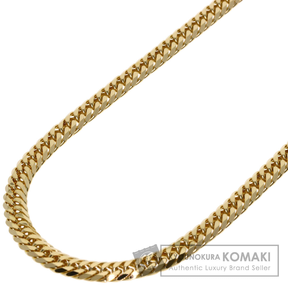 Curb chain Kihei W6 side Necklace K18 Yellow Gold 20.2g　Ladies