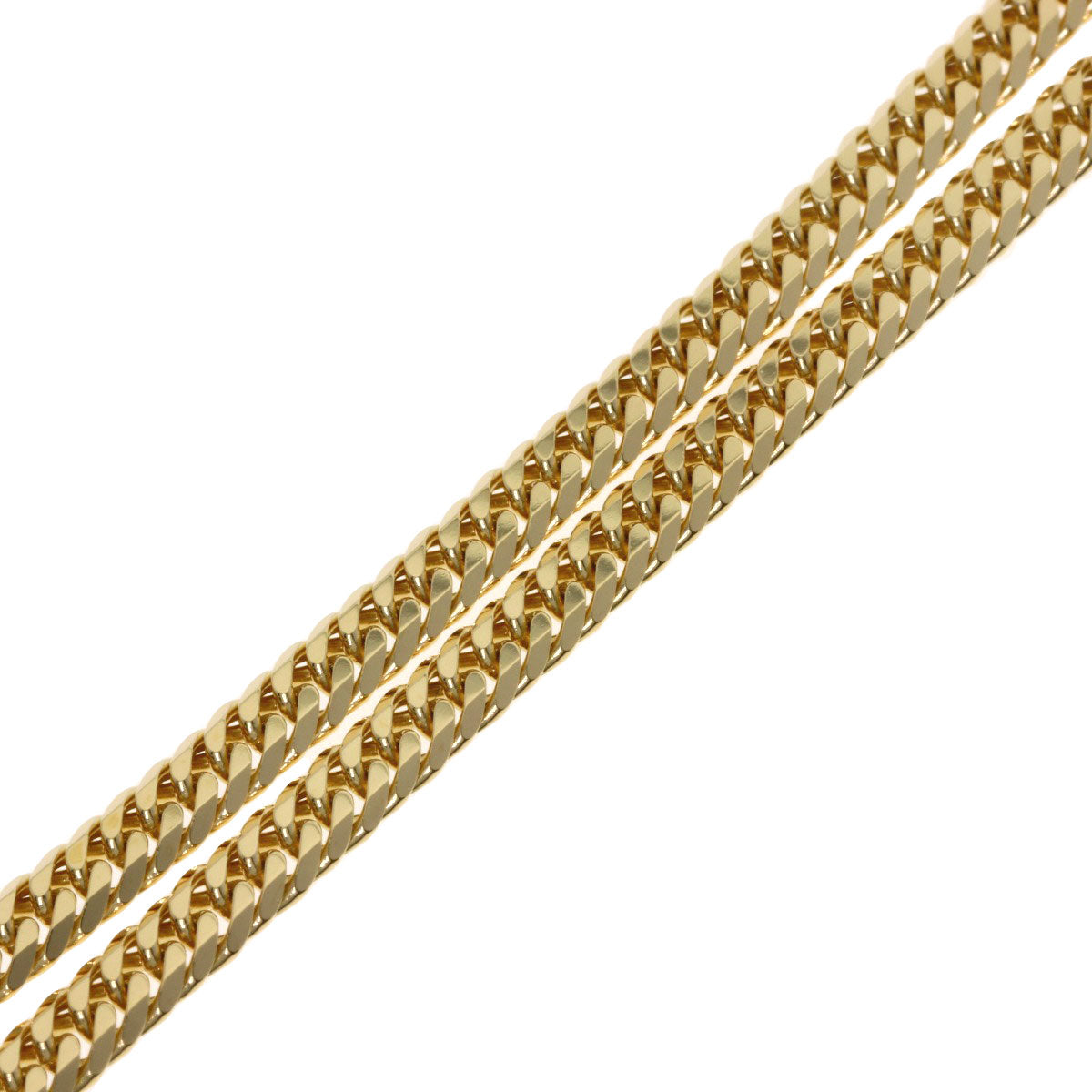 Curb chain Kihei W6 side Necklace K18 Yellow Gold 20.2g　Ladies