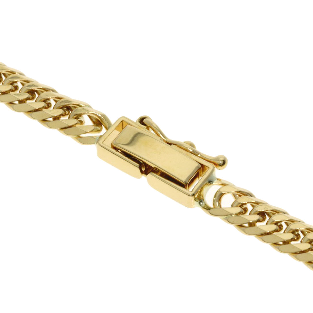 Curb chain Kihei W6 side Necklace K18 Yellow Gold 20.2g　Ladies