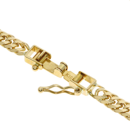 Curb chain Kihei W6 side Necklace K18 Yellow Gold 20.2g　Ladies