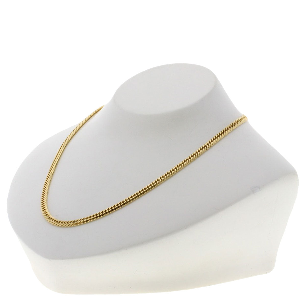 Curb chain Kihei W6 side Necklace K18 Yellow Gold 20.2g　Ladies