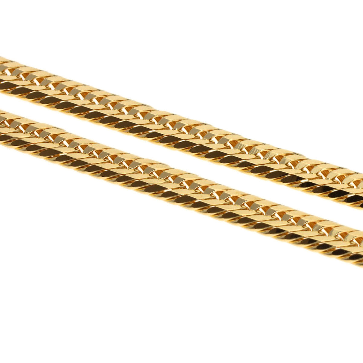 Curb Chain Kihei 12-sided Triple Necklace K18 Yellow Gold 30.6g　mens