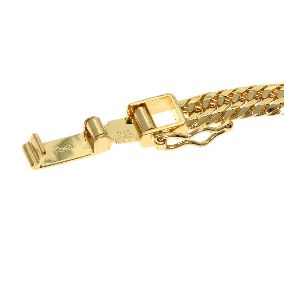 Curb Chain Kihei 12-sided Triple Necklace K18 Yellow Gold 30.6g　mens