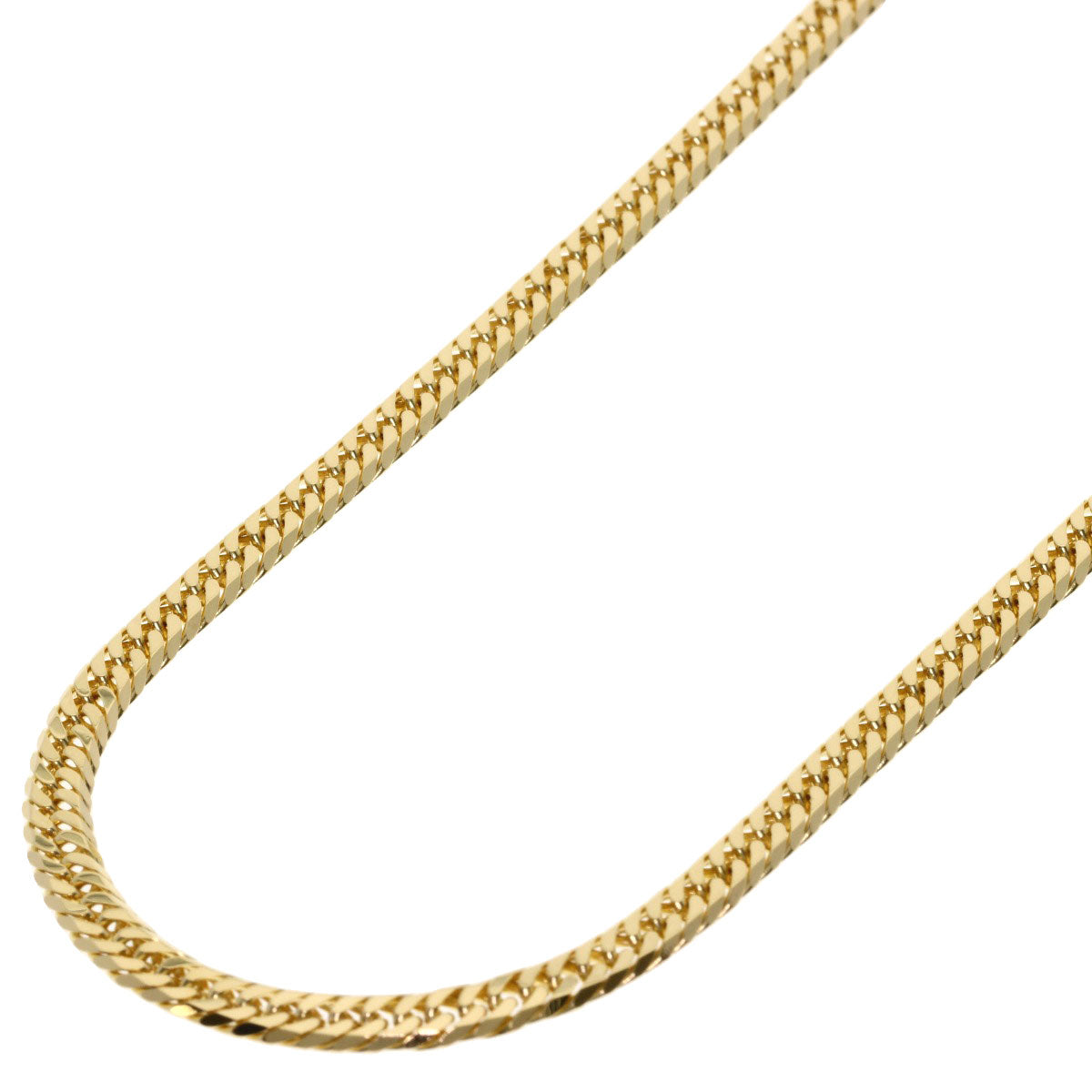 Curb chain Kihei W6 side Necklace K18 Yellow Gold 20.2g　Ladies